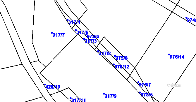 Parcela st. 317/8 v KÚ Úsilov, Katastrální mapa