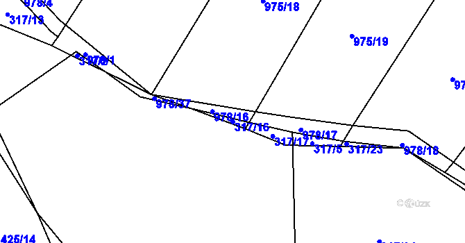 Parcela st. 317/16 v KÚ Úsilov, Katastrální mapa