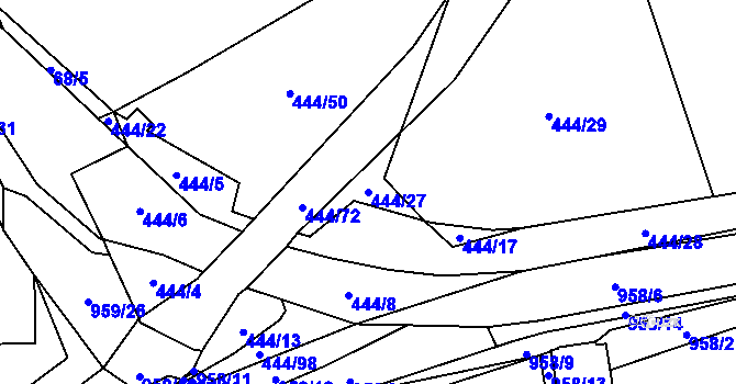 Parcela st. 444/27 v KÚ Úsilov, Katastrální mapa