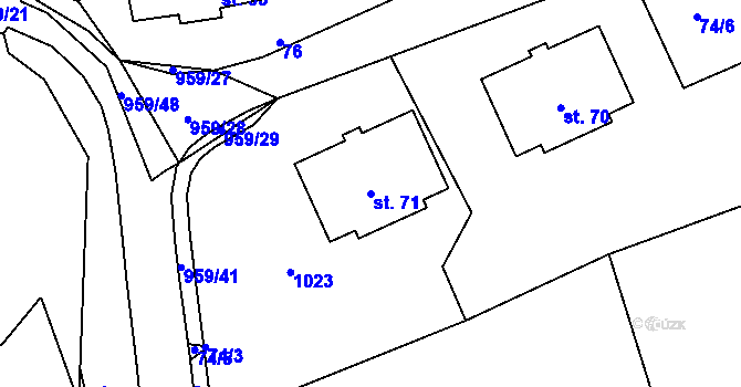 Parcela st. 71 v KÚ Úsilov, Katastrální mapa