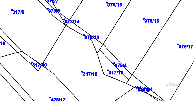 Parcela st. 317/1 v KÚ Úsilov, Katastrální mapa