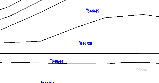 Parcela st. 646/29 v KÚ Úsilov, Katastrální mapa