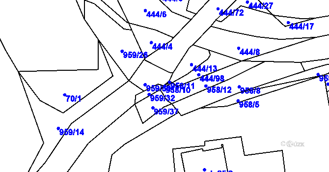Parcela st. 958/10 v KÚ Úsilov, Katastrální mapa