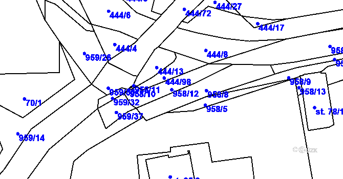 Parcela st. 958/12 v KÚ Úsilov, Katastrální mapa
