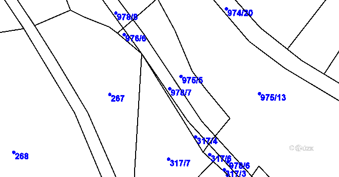 Parcela st. 978/7 v KÚ Úsilov, Katastrální mapa