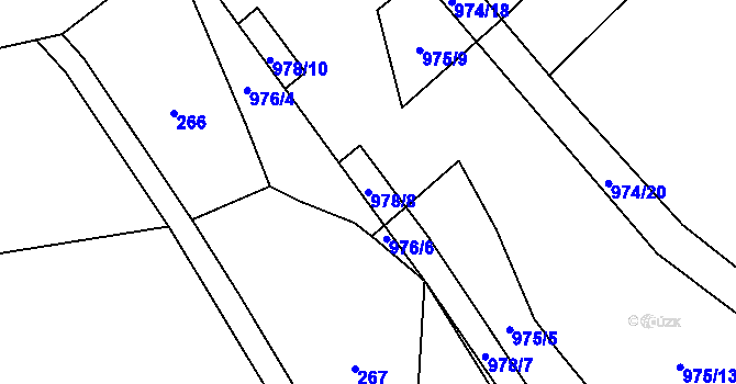 Parcela st. 978/8 v KÚ Úsilov, Katastrální mapa