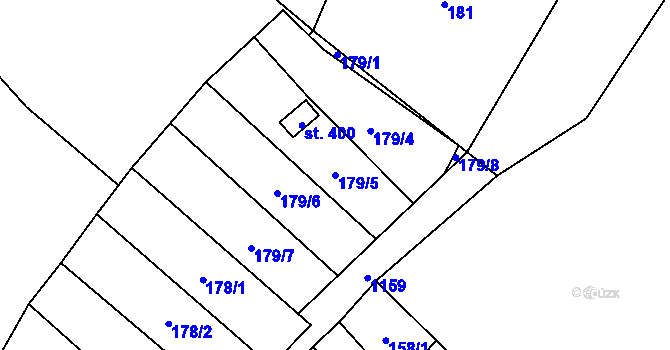 Parcela st. 179/5 v KÚ Úsobí, Katastrální mapa