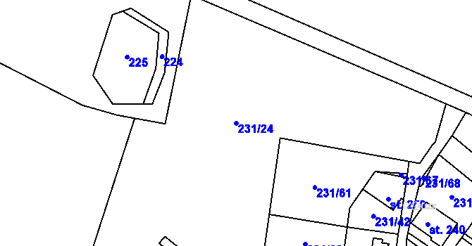Parcela st. 231/24 v KÚ Úsobí, Katastrální mapa