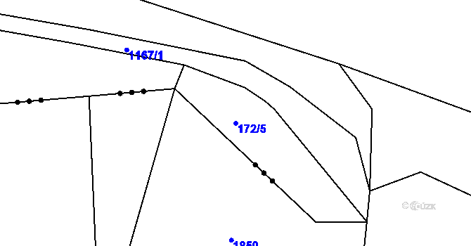 Parcela st. 172/5 v KÚ Úsobí, Katastrální mapa