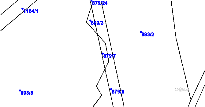 Parcela st. 879/7 v KÚ Úsobí, Katastrální mapa