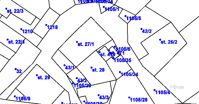 Parcela st. 470 v KÚ Úsobí, Katastrální mapa