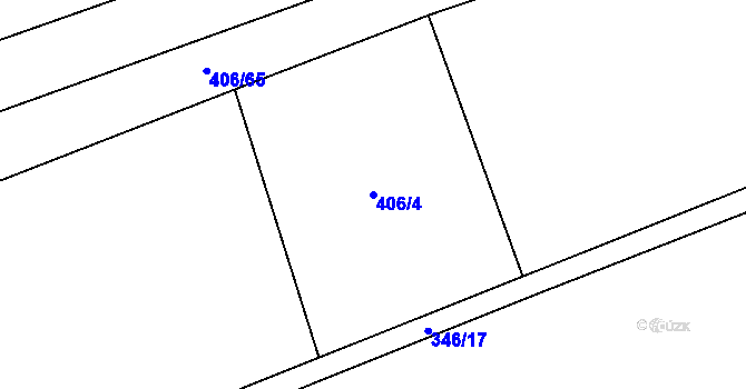 Parcela st. 406/4 v KÚ Úsobrno, Katastrální mapa