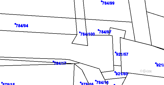 Parcela st. 784/4 v KÚ Úsobrno, Katastrální mapa