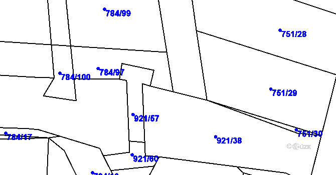 Parcela st. 784/6 v KÚ Úsobrno, Katastrální mapa