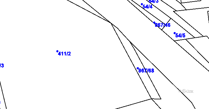 Parcela st. 867/14 v KÚ Úsobrno, Katastrální mapa