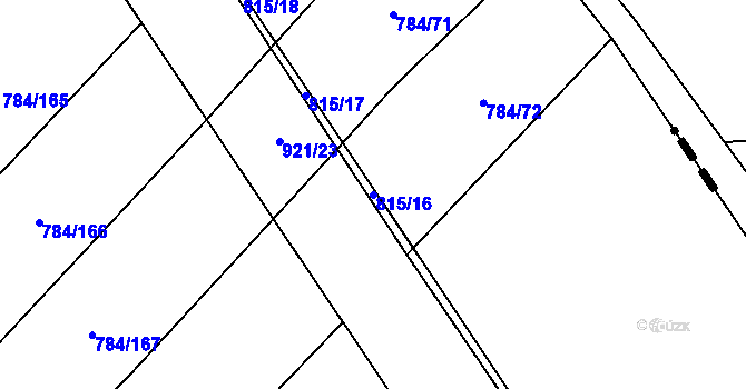 Parcela st. 815/16 v KÚ Úsobrno, Katastrální mapa