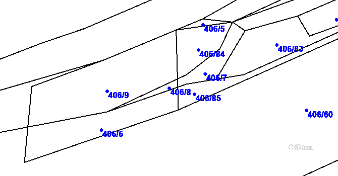 Parcela st. 406/8 v KÚ Úsobrno, Katastrální mapa