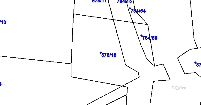 Parcela st. 578/18 v KÚ Úsobrno, Katastrální mapa