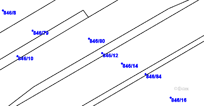 Parcela st. 846/12 v KÚ Úsov-město, Katastrální mapa