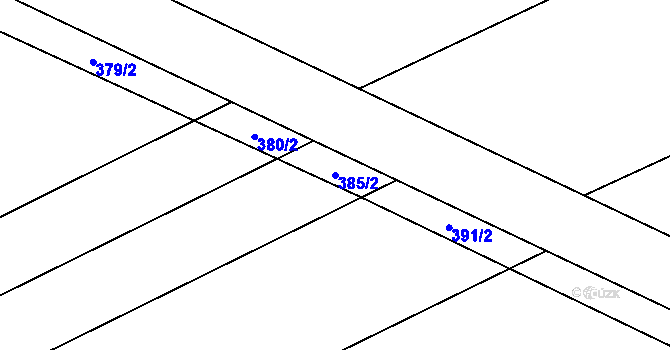 Parcela st. 385/2 v KÚ Úsov-město, Katastrální mapa