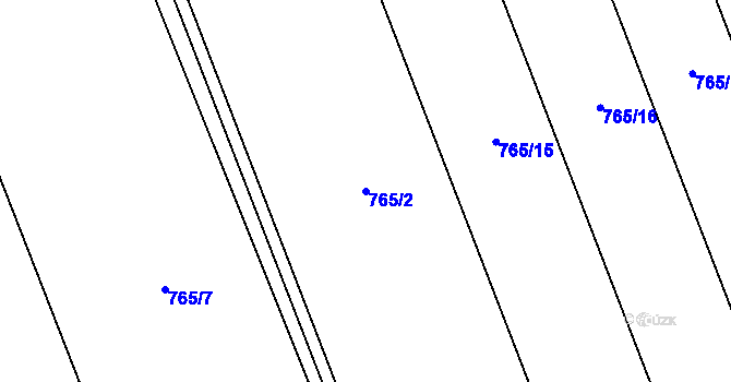 Parcela st. 765/2 v KÚ Úsov-město, Katastrální mapa