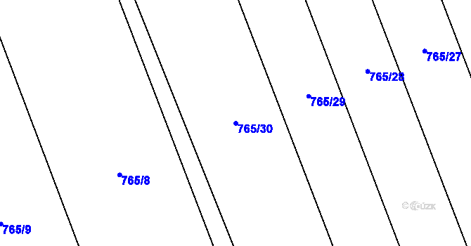 Parcela st. 765/30 v KÚ Úsov-město, Katastrální mapa