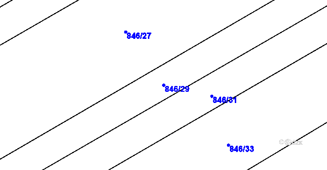 Parcela st. 846/29 v KÚ Úsov-město, Katastrální mapa