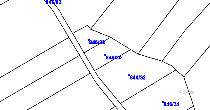 Parcela st. 846/30 v KÚ Úsov-město, Katastrální mapa