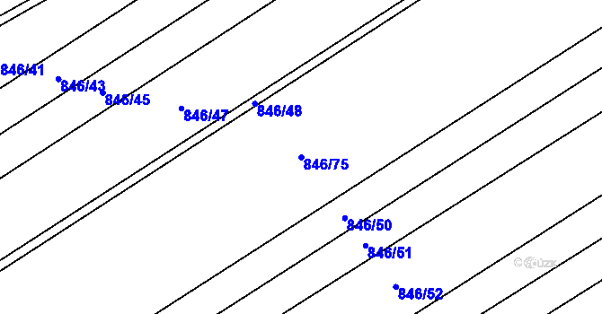 Parcela st. 846/75 v KÚ Úsov-město, Katastrální mapa