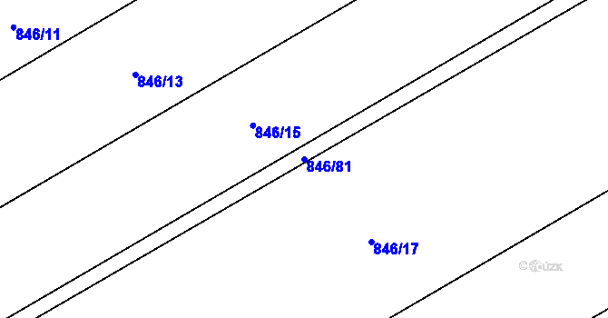 Parcela st. 846/81 v KÚ Úsov-město, Katastrální mapa