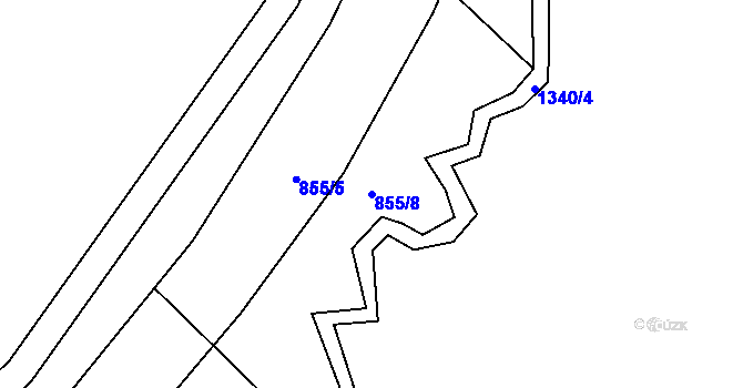 Parcela st. 855/8 v KÚ Úsov-město, Katastrální mapa