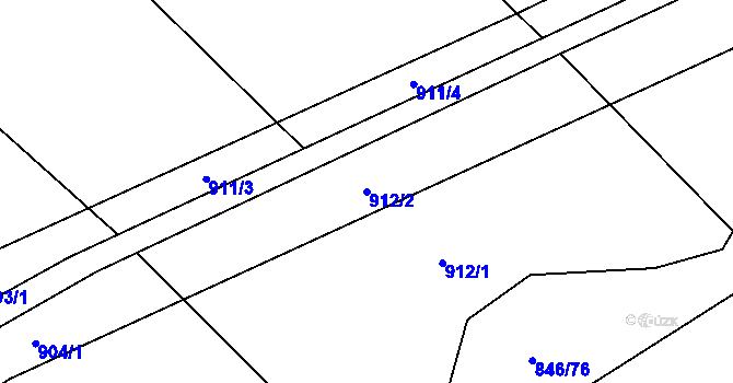 Parcela st. 912/2 v KÚ Úsov-město, Katastrální mapa