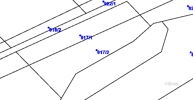 Parcela st. 917/2 v KÚ Úsov-město, Katastrální mapa