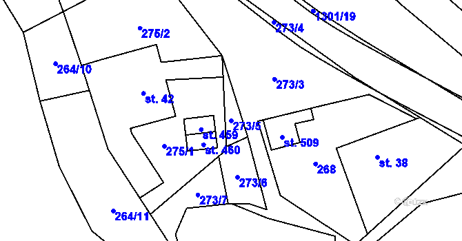 Parcela st. 273/5 v KÚ Úsov-město, Katastrální mapa