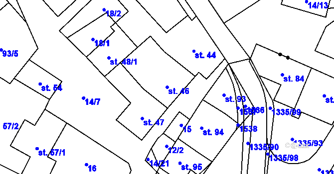 Parcela st. 46 v KÚ Úsov-Židovská obec, Katastrální mapa