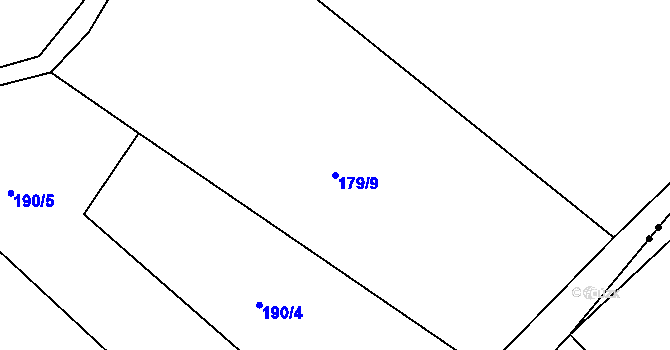 Parcela st. 179/9 v KÚ Krutěnice, Katastrální mapa
