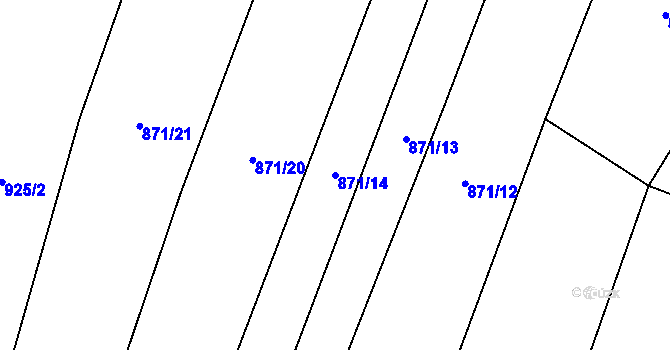 Parcela st. 871/14 v KÚ Ústaleč, Katastrální mapa