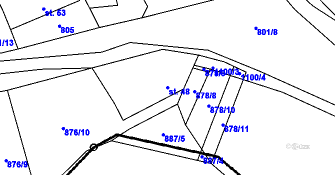 Parcela st. 48 v KÚ Ústí u Humpolce, Katastrální mapa