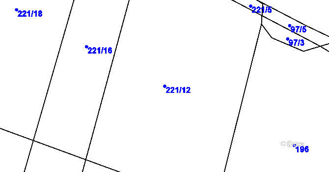 Parcela st. 221/12 v KÚ Ústí u Humpolce, Katastrální mapa