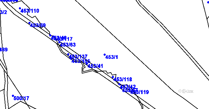 Parcela st. 453/1 v KÚ Ústí u Humpolce, Katastrální mapa