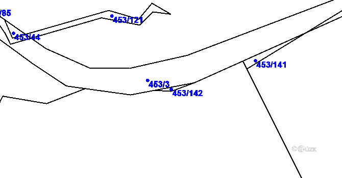 Parcela st. 453/142 v KÚ Ústí u Humpolce, Katastrální mapa
