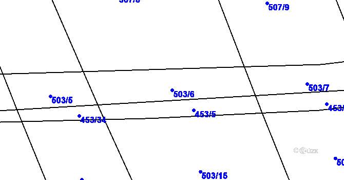 Parcela st. 503/6 v KÚ Ústí u Humpolce, Katastrální mapa