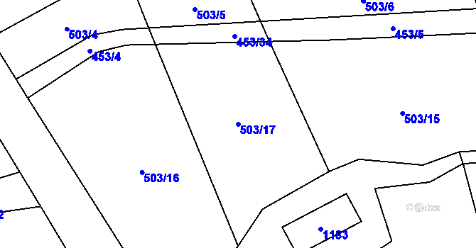 Parcela st. 503/17 v KÚ Ústí u Humpolce, Katastrální mapa