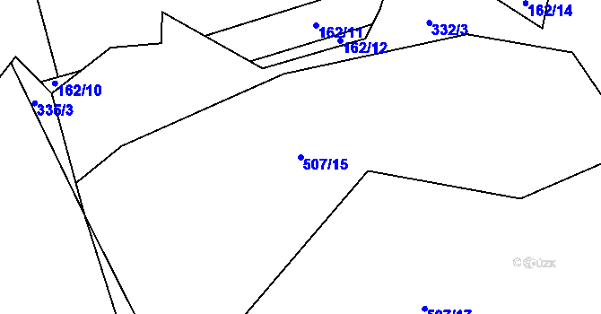 Parcela st. 507/15 v KÚ Ústí u Humpolce, Katastrální mapa