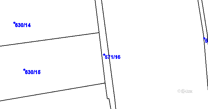 Parcela st. 571/16 v KÚ Ústí u Humpolce, Katastrální mapa