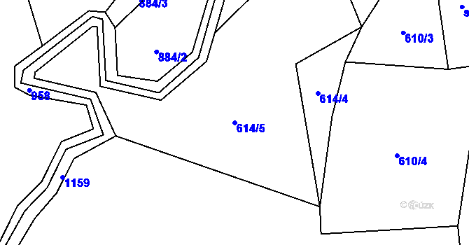 Parcela st. 614/5 v KÚ Ústí u Humpolce, Katastrální mapa