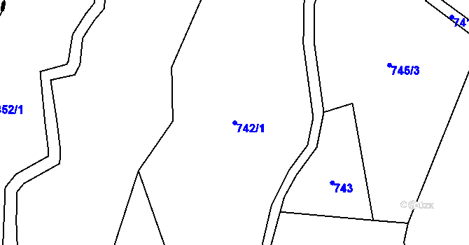 Parcela st. 742/1 v KÚ Ústí u Humpolce, Katastrální mapa