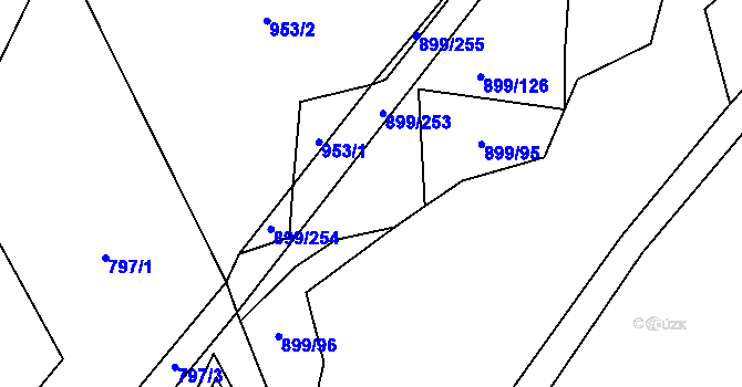 Parcela st. 899/125 v KÚ Ústí u Humpolce, Katastrální mapa