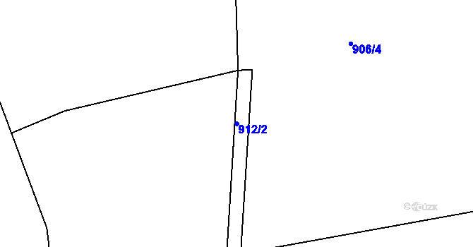 Parcela st. 912/2 v KÚ Ústí u Humpolce, Katastrální mapa
