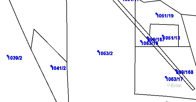 Parcela st. 1053/2 v KÚ Ústí u Humpolce, Katastrální mapa